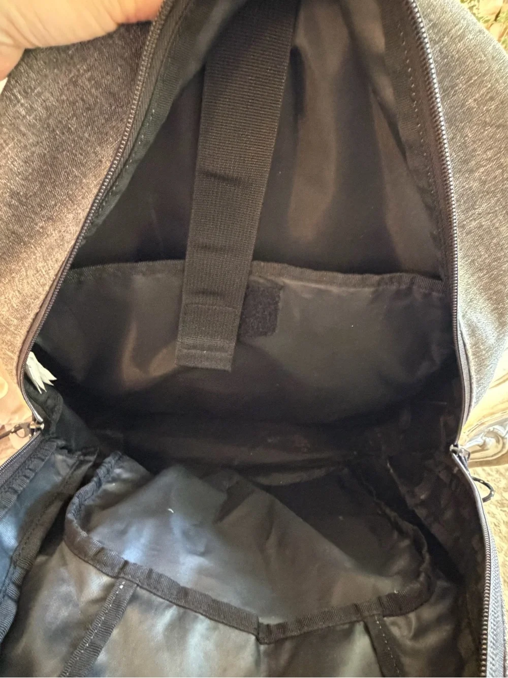 DC Grey and Black Men's Backpack with Logo